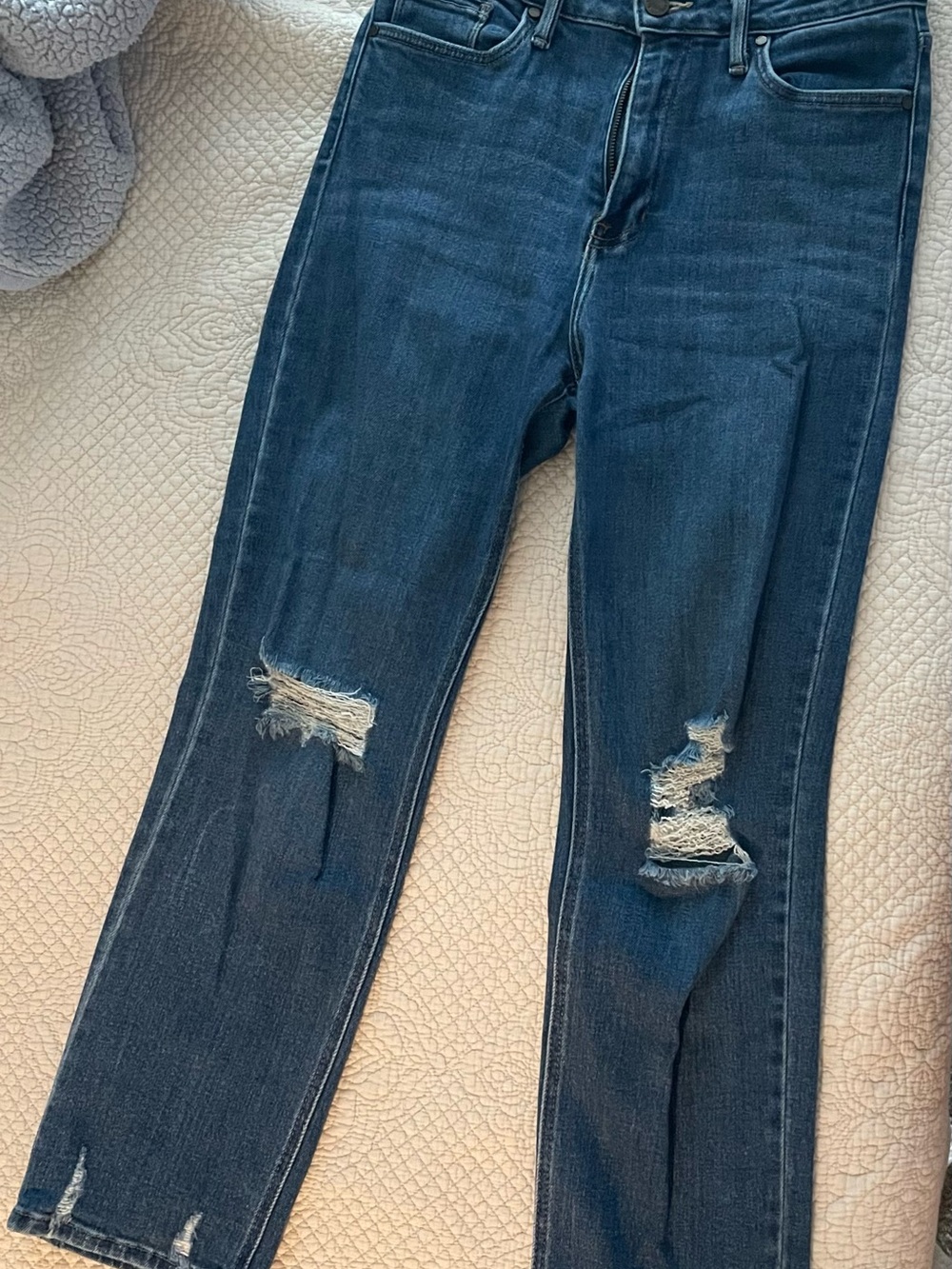 Just Black Denim Co: Dark Blue Distressed Women's Jeans